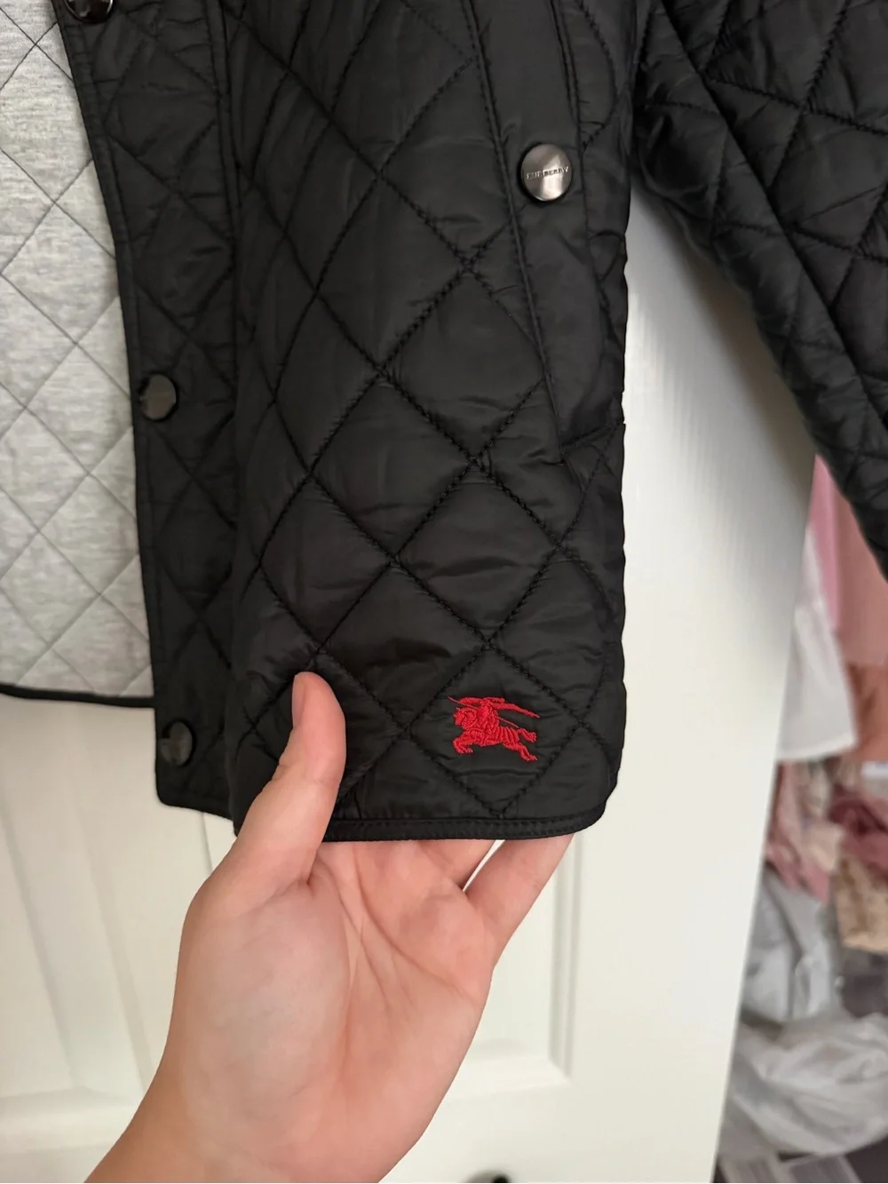 Black Quilted Jacket BURBERRY size 14Y